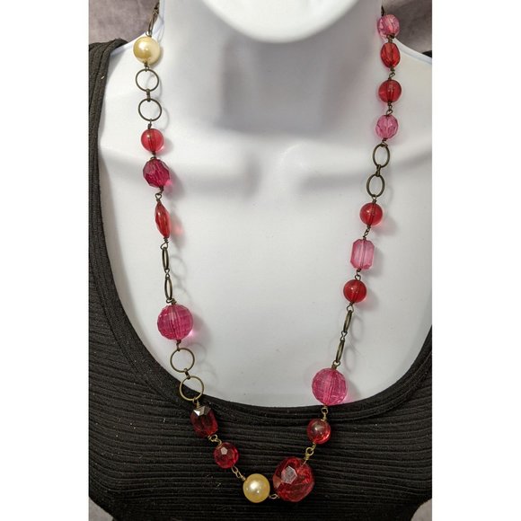 American Eagle Pink Valentine Statement Necklace - Picture 1 of 4